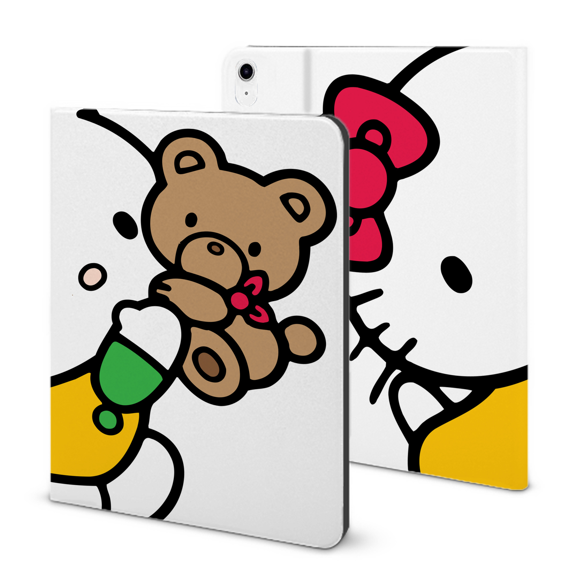 （画像用） Hello Kitty ハローキティ IPad ケース ブック型 PUレザー TPU 耐衝撃 軽量 薄型 ペン収納なし 全面保護 IPad 各モデル対応